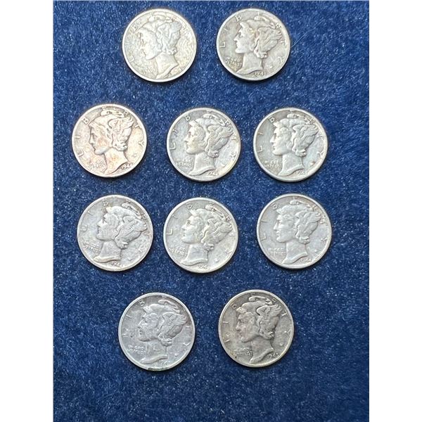 MERCURY SILVER DIMES - LOT