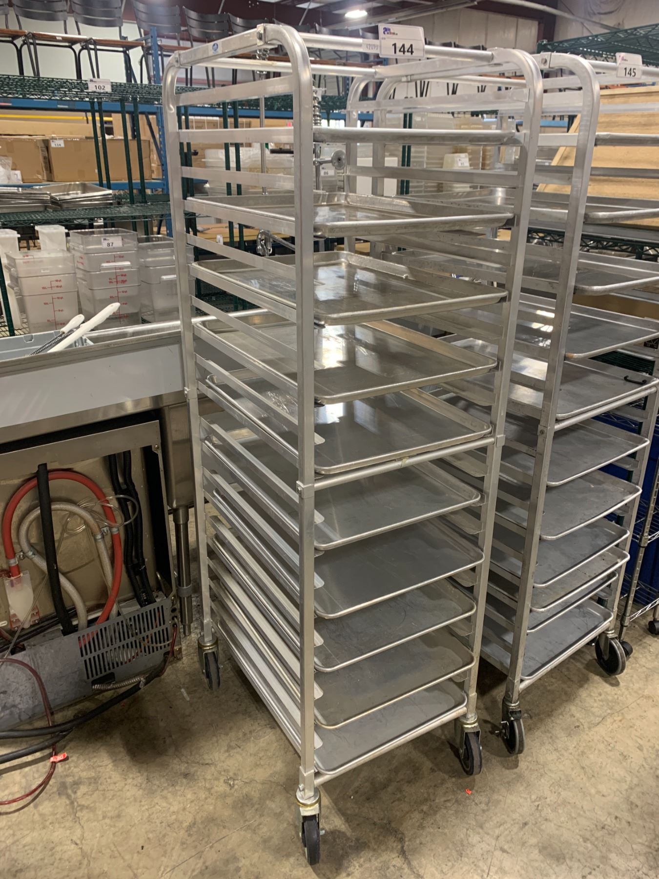 EFI ALUMINUM MOBILE COMMERCIAL 20 TIER BAKERS RACK WITH 10 COMMERCIAL ...
