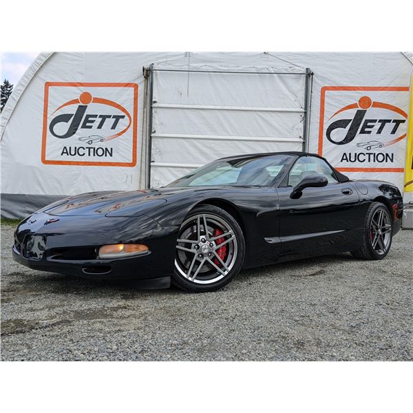 0F --  2001 CHEVROLET CORVETTE CONVERTIBLE, Black, 133539 KM's