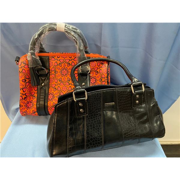 2 New Purses, Orange Fashion Purse & Black Casual Purse
