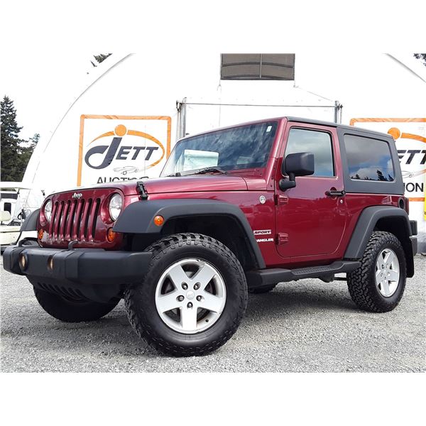 C6C --  2011 JEEP WRANGLER SPORT TRAIL RATED 4X4 , Red, 226577 KM's