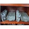 Image 2 : 3 Shelves of Silver & Gold Anniverary glass ware