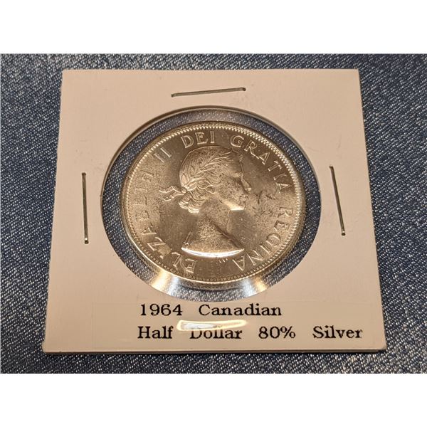 1964 Canadian Half Dollar 80% Silver