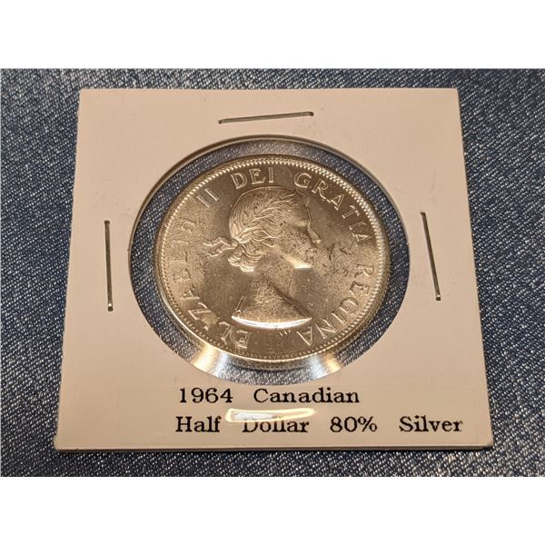 1964 Canadian Half Dollar 80% Silver