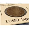 Image 2 : 1869 Spain 1 peseta - Provisional Government Espana 83.5% Silver