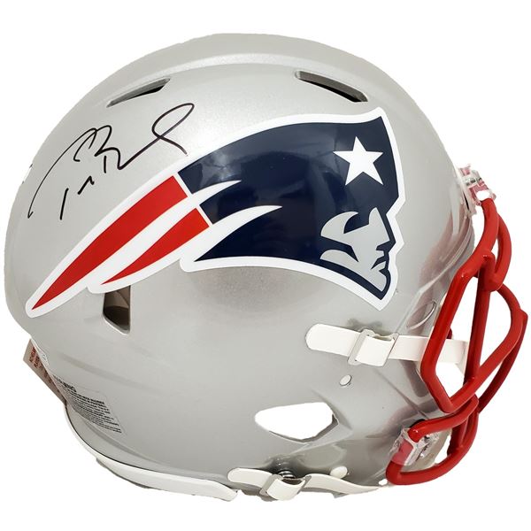 TOM BRADY SIGNED FULL SIZE NEW ENGLAND PATIORTS SPEED HELMET (FANATICS COA)