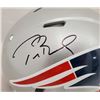 Image 2 : TOM BRADY SIGNED FULL SIZE NEW ENGLAND PATIORTS SPEED HELMET (FANATICS COA)