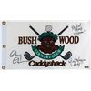 Image 1 : CHEVY CHASE, MICHAEL OKEEFE, AND CINDY MORGAN SIGNED CADDYSHACK FLAG (BECKETT COA)