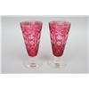 Image 1 : Pair of Continental Ruby Cut Glass Vases