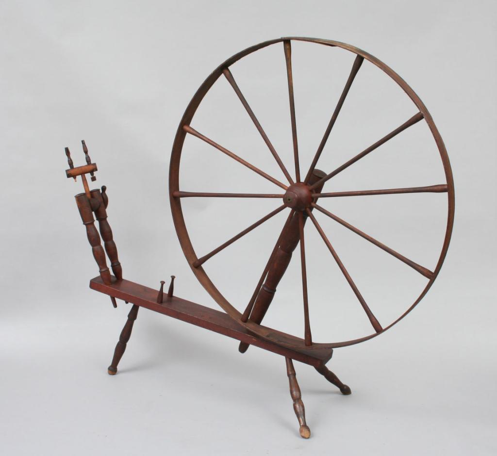 Antique American Primitive Spinning Wheel