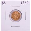 Image 1 : 1857 $1 Indian Princess Head Gold Dollar Coin