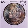 Image 1 : 1901-O $1 Morgan Silver Dollar Coin Amazing Toning
