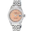 Image 2 : Rolex Ladies Stainless Steel Salmon Diamond Lugs Datejust Wristwatch