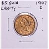 Image 1 : 1907-D $5 Liberty Head Half Eagle Gold Coin