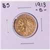 Image 1 : 1913-S $5 Indian Head Half Eagle Gold Coin