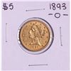 Image 1 : 1893-O $5 Liberty Head Half Eagle Gold Coin