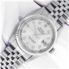 Image 2 : Rolex Men's Stainless Steel Silver Diamond Datejust Wristwatch