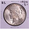 Image 1 : 1924-S $1 Peace Silver Dollar Coin