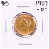 Image 1 : 1907-D $5 Liberty Head Half Eagle Gold Coin