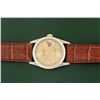 Image 9 : Rolex Men's Two Tone Champagne Index Wristwatch With Brown Leather Band