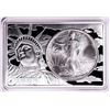 Image 1 : 1993 $1 American Silver Eagle Coin & 2oz Silver Bar Set