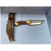 Image 2 : CUSTOM MADE HUNTING KNIFE IN LEATHER CASE
