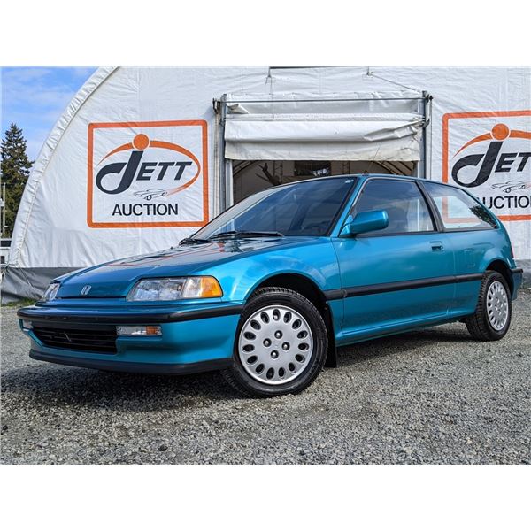 0M --  1991 HONDA CIVIC SI, Teal, 60968 KM's   "NO RESERVE"