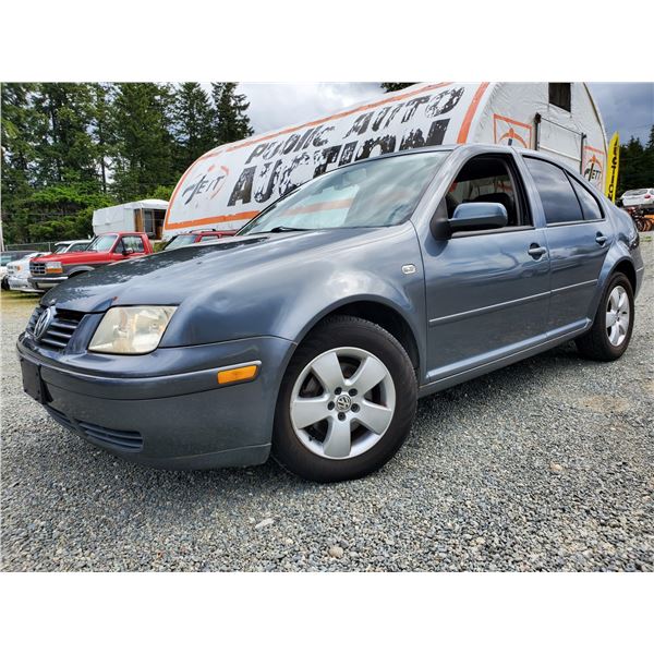 0ZC --  2003 VW JETTA GLS, Grey, 253563 KM's   "NO RESERVE"