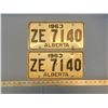 Image 1 : 2 1963 ALBERTA LICENSE PLATE
