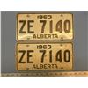 Image 2 : 2 1963 ALBERTA LICENSE PLATE