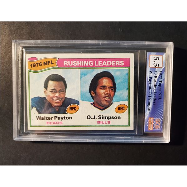 1977 Topps #3 Rushing Ldrs (Payton/Simpson)