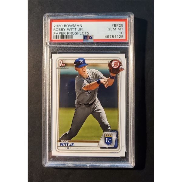 2020 Bowman Bobby Witt Jr Rookie Card PSA 10!
