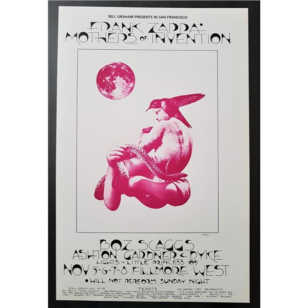 Frank Zappa - original pre-concert poster - 1970
