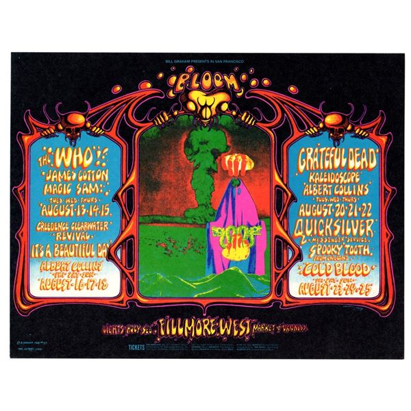 The Who & Grateful Dead - 1968 - Original Oversized Postcard