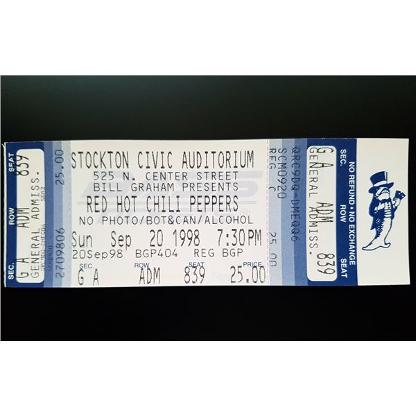 Red Hot Chili Peppers - Unused Ticket - 1998