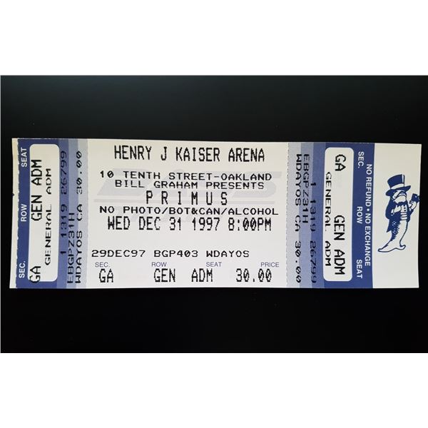 Primus - Unused NYE Ticket - 1997
