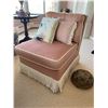 Image 6 : Matching Vintage Soft Pink Cushioned Chairs With Accent Pillows