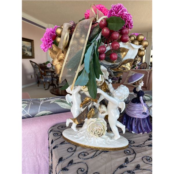 Moore Porceline Cherub Decorative Pedastole Bowl