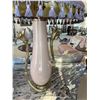Image 3 : Table Lamp with Tassled Shade With Decoractive Brass Flowers Wrapped Around Base