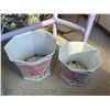 Image 2 : Three Matching Planters Pots with Hand Painted Fan/Floral Design