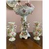 Image 1 : Porcelian Decorative Vase and Pedastole Bowl With Beautil Hand Painted Cerubs & Flowers