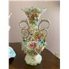 Image 3 : Porcelian Decorative Vase and Pedastole Bowl With Beautil Hand Painted Cerubs & Flowers