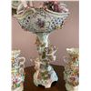 Image 4 : Porcelian Decorative Vase and Pedastole Bowl With Beautil Hand Painted Cerubs & Flowers