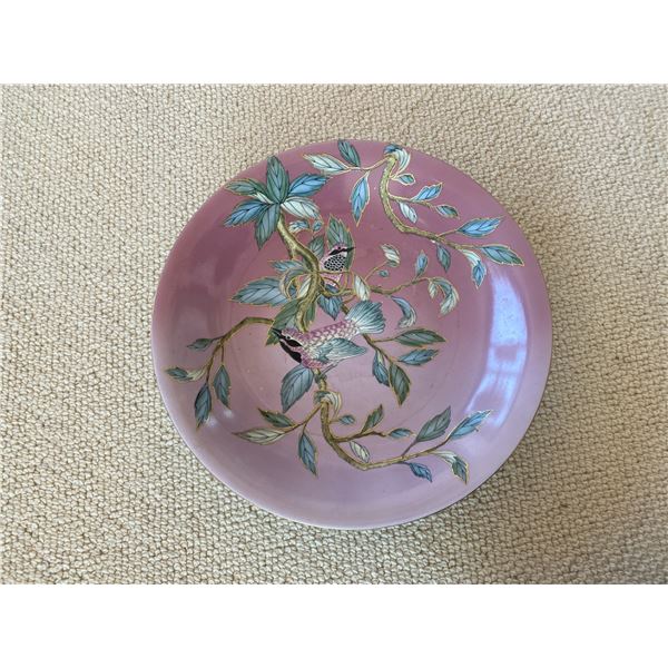 Two Large Decorative Chinese Themed Bowls (Artificial Flowers Included)