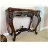 Image 2 : Antique Victorian Wood & Felt Folding Card/Console Table