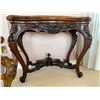 Image 3 : Antique Victorian Wood & Felt Folding Card/Console Table