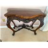 Image 4 : Antique Victorian Wood & Felt Folding Card/Console Table