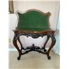 Image 5 : Antique Victorian Wood & Felt Folding Card/Console Table
