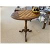 Image 1 : Antique Wood Side/Chess Table & Chess Pieces