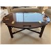 Image 1 : Antique Wooden Coffee Table with Fold Up Sides & Handles